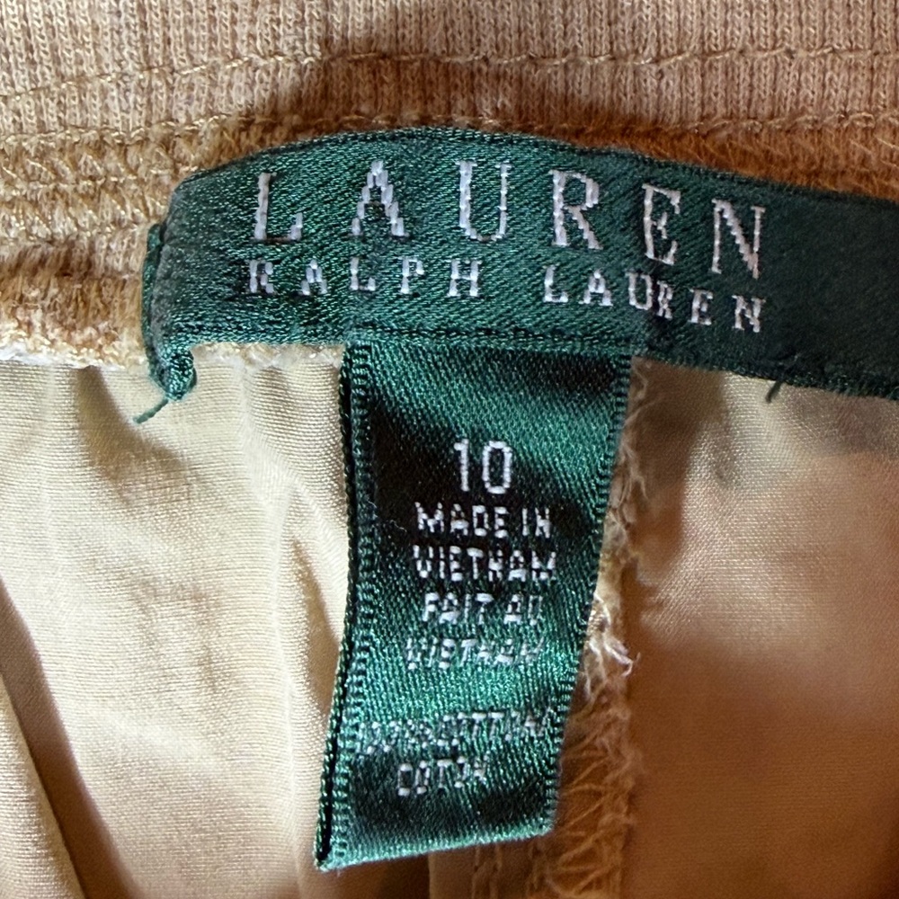 Ralph Lauren Women's Khaki Cargo Pants Size 10 Elastic Drawstring lightweight - Picture 5 of 8